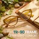 2SeeLife Oversized TR-90 Cat Eye Reading Glasses for Women Medium-Wide Fit, Sturdy Frame, Premium Geometric Readers, Amber Gold, +2.00