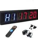 BTBSIGN Workout Timer Wall Interval Clock Count Down/Up Stopwatch with Remote (2.3inch Blue and Red)