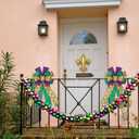 Purple Green Glitter Plaid Mardi Gras Bows for Wreaths - Large Mardi Gras Decor for Home Garden Indoor Outdoor Decoration