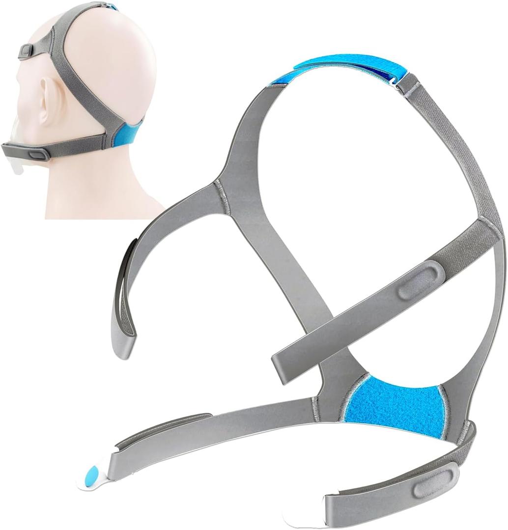Replacement Headgear Strap Compatible with Airfit F30 CPAP Mask, Adjustable Ventilator Mask Headband with Clips