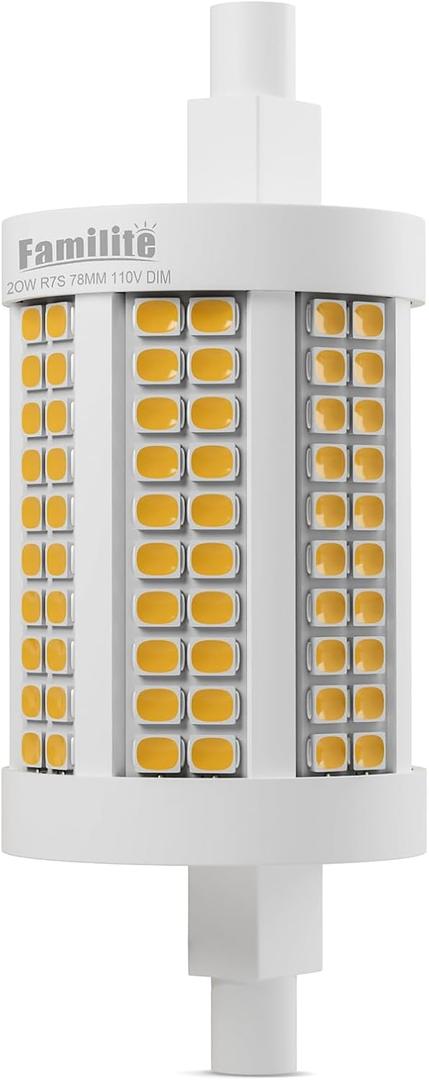 R7S LED Bulb 78MM, No-Flicker, 20W Dimmable J78 Flood Light, 150W Halogen T3 Replacement for Torchiere Wall Sconce Work Banker Light, Warm White 3000K