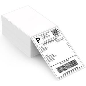 MUNBYN Thermal Direct Shipping Label (Pack of 500 4x6 Per Fanfold Labels) - Commercial Grade (White)
