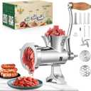 Huanyu Meat Grinder Manual Stainless Steel - Heavy Duty, Sausage Tubes, Table Clamp, Meat Grinders for Home Use, for Chicken, Beef, Small Bones, Chili HZ-8