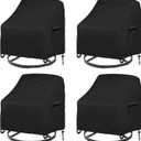 Outdoor Swivel Lounge Chair Cover 4 Pack,100% Waterproof Heavy Duty Outdoor Chair Covers, (33 W x 35 D x 38.5 H inches) Patio Furniture Cover for Swivel Patio Chair, Black