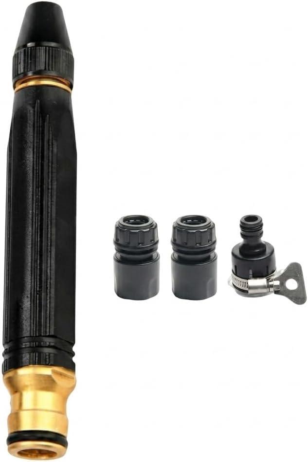 Heavy Duty Adjustable Garden Hose Nozzle, High Pressure Jet Spray, Metal Sprayer for Car Wash, Lawn, Patio Cleaning, Leak-Proof Design