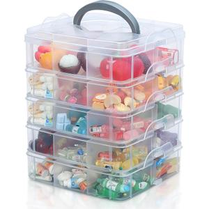 5-Tier Mini Brand Storage Case with Adjustable Compartments, Plastic Organizer Box for Mini Brand Organizer(Case Only)