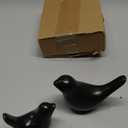 Notakia Small Birds Statues Home Decor Modern Style Decorative Ornaments for Living Room Decor, Bedroom, Office Desktop, Cabinets (Black 2Pcs Birds)