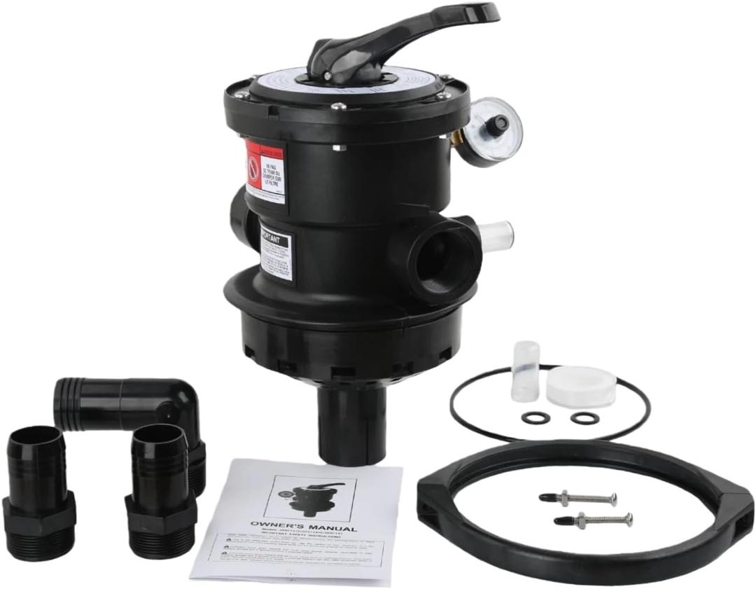 SP0714T VariFlo Valve Replacement for Hayward SP0714T VariFlo XL Top Mount Multiport Valve Part for Above-Ground Pro- or VL Series Sand Filter, 1.5 Inch Plumbing, 7-Position Control Valve