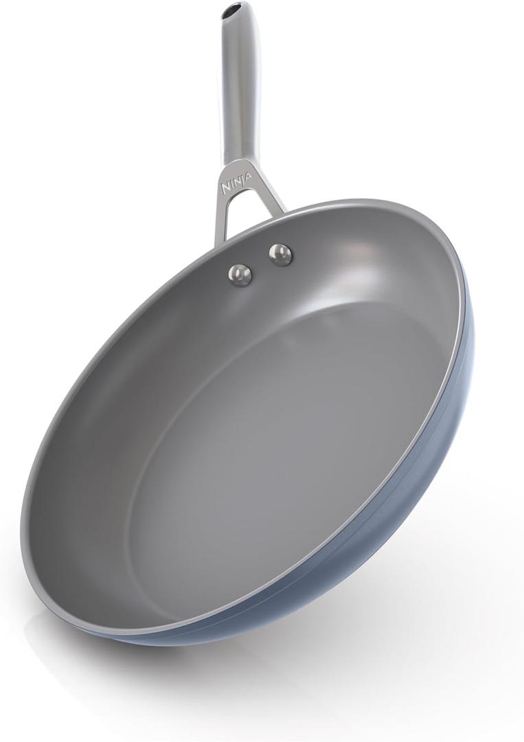 Ninja Ceramic Pro 10.25" Fry Pan, NonStick Pan, Nontoxic, PTFE Free, Ceramic Coated, Stainless Steel Handle, Stove & Oven Safe to 550F, All Stovetops & Induction Compatible, Midnight Blue, CW30026MM