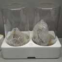 2 PCS 1.5 Gallon Drink dispenser, Glass Beverage Dispenser With Wood Stand, Large Water Drink Dispensers for Parties With Stainless Steel Spigot, Ideal for Lemonade,Juice, Tea, and Party Drinks