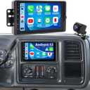 Car Radio for GMC Sierra 1500/2500/3500 2003-2006, Chevy Silverado 1500/2500/3500 2003-2006, Tahoe/SSR 2003-2006, Impala 2000-2005, 7" Touch Screen Stereo, Carplay Android Auto GPS FM BT WiFi Camera
