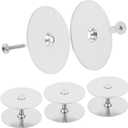 Door Hole Cover Plate Filler Plate Deadbolt Cover Plate 2-5/8" Diameter,1 Inch and 2 Inch Connecting Screws (3Pack/Satin Nickel) (Silver)