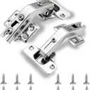 2 Pcs 135 Cabinet Hinges with Srews, Premium Lazy Susan Hardware, Full Overlay Concealed for Corner Kitchen Cabinet Hinges. Corner Cabinet Hinge for Cupboard Folded, Folding Door