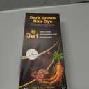 KINGMING Deep Brown Hair Dye Shampoo 3 in 1 for Gray Hair