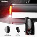 LED Tail Light Assembly + 3rd Third Brake Cargo Lamp Compatible with Dodge Ram 1500 2002-2006, for Dodge Ram 2500 3500 Pickup 2003-2006, Rear Taillight Clear Lens, 3 Pcs