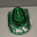 Christmas Cowboy Cowgirl Santa Hat Western Hat Gliiter Party Hat for Women and Men for Christmas Party Activity (Green)