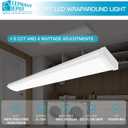 4PK 4FT LED Wraparound Light, 48 Inch Garage Ceiling Lights, 24/31/38/46W, 5500LM, 3000-6500K 5CCT, 120-277V Hardwired 4FT Led Light Fixtures for Garage, Workshop,Closet,Shop,UL(0-10 v dimming!), 4FT G5 WRAP