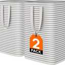 Lifewit 2 Pack Laundry Hamper Large Collapsible Laundry Baskets, Freestanding Waterproof Clothes Hamper with Easy Carry Handles in Laundry Room Bedroom Bathroom College Dorm for Adults, Grey, 2 x 80L