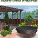 Angoily 1PCS Round Pool Cover for Above Ground Pools, 6 ft Round Solar Pool Cover Protector for Inflatable Pool and in- ground Pools for and Reduce Water Evaporation (Black, 190X30CM)