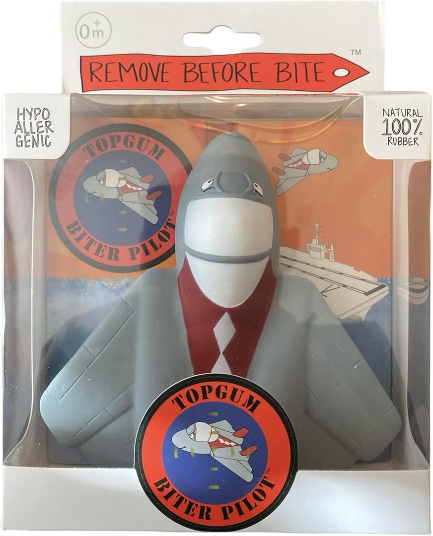 TOPGUM Biter Pilot Airplane Teething Toy 100% Natural Havea Rubber