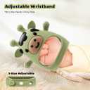 2 Pack Baby Teething Toys for 3-6 6-12 Months, Food Grade Silicone Infant Teether Mitten, Baby Essentials Teething Relief, Newborn Essentials Chew Toys for Sucking Needs (White & Green)