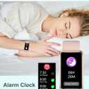 HUAKUA Fitness Tracker No Bluetooth No APP No Phone Needed, Fitness Watch for Men Women Parents IP68 Waterproof with Full Touch Screen Steps Calories Counter Sleep Tracker Alarm Clocks (Pink)