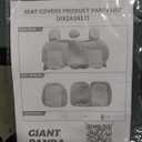 GIANT PANDA Rear Seat Covers for Chevy Silverado & GMC Sierra 1500 2500HD 3500HD Crew Double Cab(2019-2025), Black & Gray