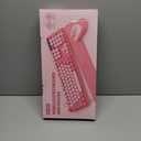 Wireless Keyboard and Mouse Combo, Typewriter Keyboard with Detachable Wrist Rest, Full-Size Retro Round Keycaps, Smart-Sleep, 2.4GHz Stable Connection for Mac/Windows/PC, Trueque(Blush Pink)