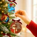 2 x 67 Christmas Ornament - 67 Ornaments for Christmas Tree, Santa Says Six Seven 2025 - Funny 6 7 White Elephant Gifts, Fun for Teen, Kid - Viral Decoration - Meme Acrylic Xmas Gifts