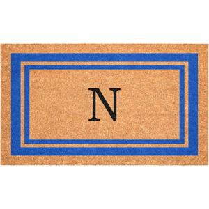 Calloway Mills 152972436N Blue Border 24" x 36" Monogram Doormat (Letter N)