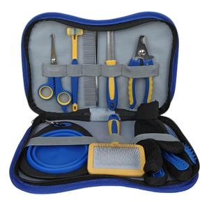 8 Piece Set Full Pet Grooming Brush Grooming Set Cleaning Brush Storage Bag Dog Nail Clipper Flea Comb Cat Hair Removal Brush Set