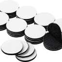 BRAVESHINE 36PCS Sticky-Back Adhesive Tape - Round Hook and Loop Adhesive Stickers - Double Sided Heavy-Weight Carpet Pads Wall Mounting Tapes for Home Office Phone Mount - Round 1.5inch
