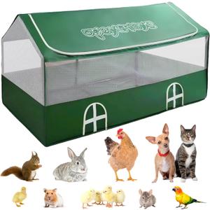 Small Animal Playpen,Rabbit Play Pen, Guinea Pig Play Pen for Indoor Outdoor,Portable Fence,Animal Play Pen with Waterproof Floor for Guinea Pig,Hamsters, Hedgehogs,Bunny, Green L