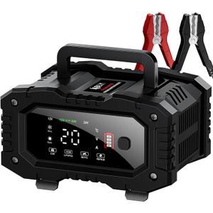 ABLY Battery Charger 20A 12V/24V LiFePO4 Lead Acid Fully Automatic Battery Maintainer, Car Battery Trickle Charger Automotive w/Battery Repair, Winter Mode, for AGM, STD, Gel, Deep Cycle Batteries