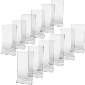 New Star Foodservice 22971 Acrylic Table Menu Card Holder, 4 by 8-Inch, Clear, Set of 12