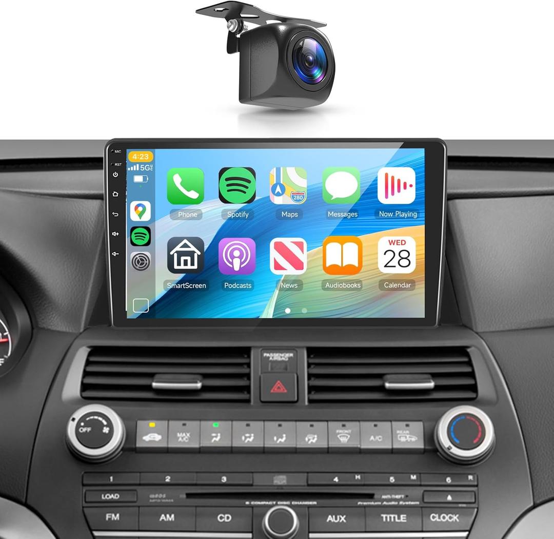 METEESER 4+64G for Honda Accord 8th 2008-2013 Android Car Stereo Wireless Carplay Android Auto,10.1" Touchscreen Radio GPS WiFi DSP Bluetooth SWC+Backup Camera for Honda Accord Car Play 8Core