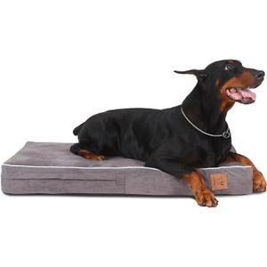 Laifug Orthopedic Memory Foam Extra Large Dog Bed Pillow (50"x36"x10", Gray Blue) Durable Waterproof Lining and Removable Washable Cover and Smart Design