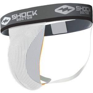 Shock Doctor Athletic Supporter with Cup Pocket, Jock Strap Protection, Youth Sizes (Cup Not Included) (Large, White)