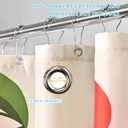 Anybar Fabric Shower Curtain Cute Floral Cherry Curtains Waterproof Soft Polyester Bathroom Curtain- Decor Washable Privacy Cloth Extra Long Shower Curtain for Bathroom (72x84inch) Beige