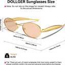 Dollger Retro Oval Sunglasses for Women Men Vintage Trendy 90s Gold Metal Frame Sun Glasses UV400 Protection Champagne Shades