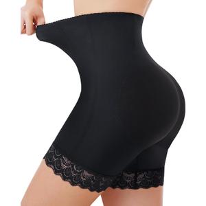 Nebility Plus Size Shapewear Tummy Control Underwear Butt Lifting Panties Hi-Waist Trainer Body Shaper Short Thigh Slimmer (M)
