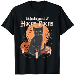 It's Just A Bunch Of Hocus Pocus Funny Cat T-Shirt for Men Women, XL