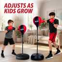 NSG Punching Bag for Kids & Boxing Gloves Set - Adjustable Freestanding Speed Bag with Spring-Loaded Stand, Junior Boxing Gloves & Hand Pump - Portable, Easy Assembly for Boys, Teens, Toddlers Ages 4+, Large