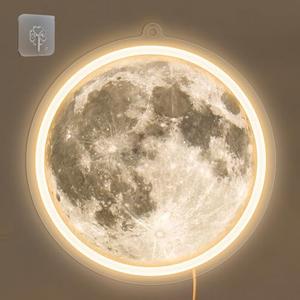 Anywin Moon Neon Signs for Wall Decor, Dimmable Neon Sign Moons Led Signs Moon Art Neon Lights for Living Room, Bedroom Gaming Room, Hotel Decor, Cool Birthday Gifts for Friends, Partner