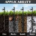 Ground Anchors (1pcs) Easy to Use 10mm Diameter, Heavy Duty Anchor Hook for Camping Tent, Canopies, Car Ports, Sheds, Swing Sets, Securing Animals  Black Powder Coated