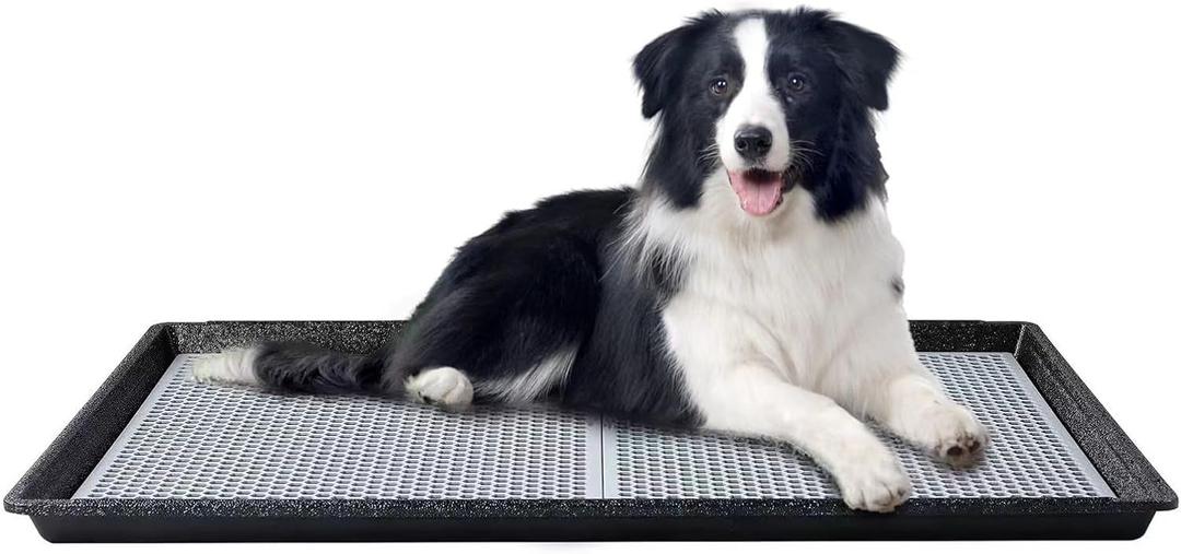 HQ4us Dog Pee Pad Holder Tray with Grate 3423, Large Dog Litter Box Toilet, Puppy Pee Pad Holder, Less Mess, Dog Potty Indoor Outdoor for Balcony