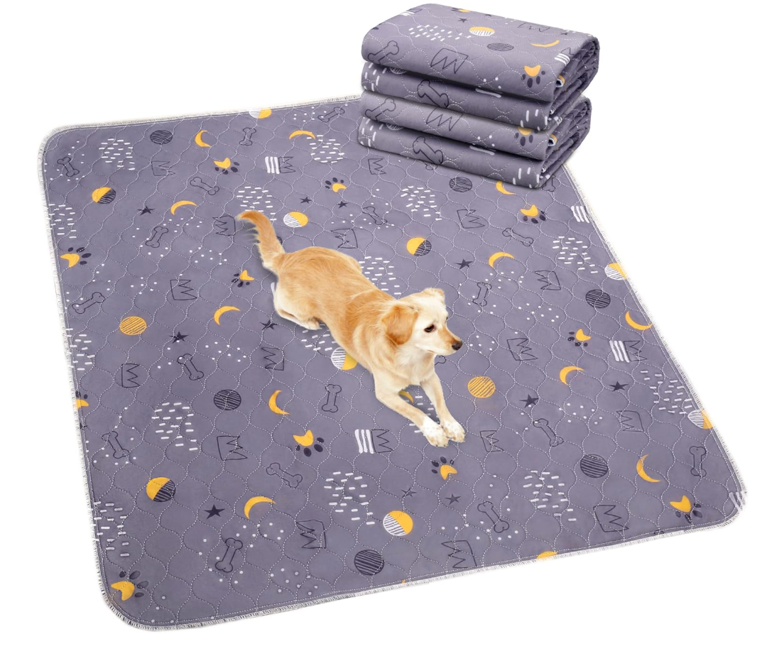 UPSKY Washable Pee Pads for Dogs 2 Pack 34" x 36" Reusable Puppy Pads Waterproof Pet Training Pads, NonSlip Dog Mats Fast Absorbent Whelping Pads for Playpen, Potty, Crate, Bed
