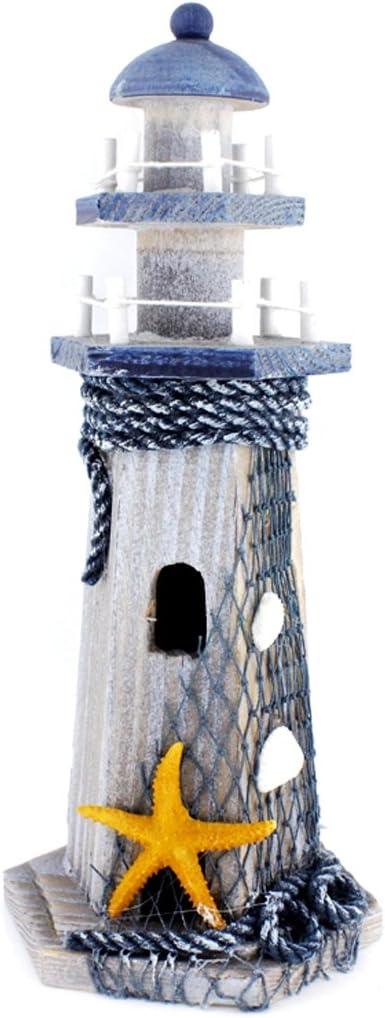 Starfish Wooden Lighthouse 10.6" High Nautical Themed Rooms Lighthouse