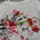 Women Chiffon Blouse Floral Batwing Sleeve Beach Cover Loose Tunic Shirt Tops (White Floral)