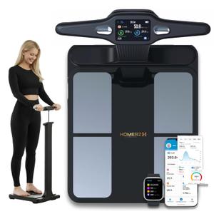 Homerz Smart Scale – Bend-Free Smart Scale with BMI, Body Fat, Muscle Mass, Full Body Composition Scale with Digital Weight Tracking, Body Scan Scale with Handle, Body Fat Scanner